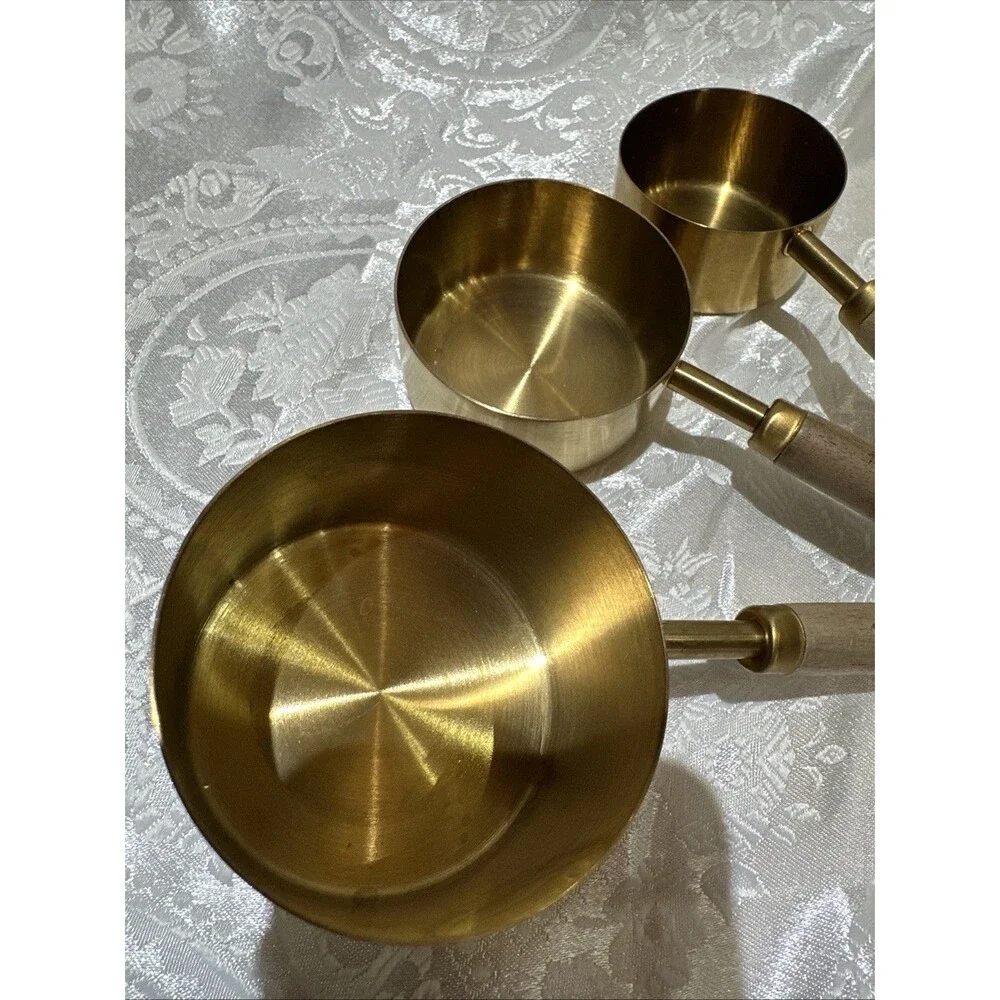 Stainless Steel Measuring Cups Spoons Gold Tone
